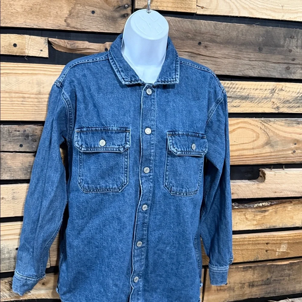 GAP Teen Denim Medium Wash Shacket‎ Unisex Size 14/16